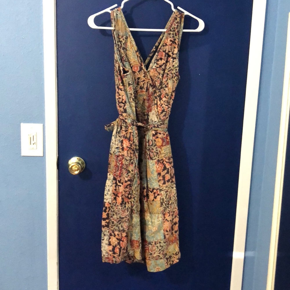 Beautiful Patterned Multicolor Belted Tank Dress - image 3